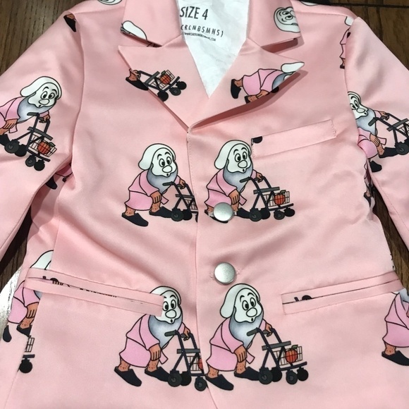 Caroline Bosman's Grumpy Dwarf Pink Button Blazer Size 4 - Picture 4 of 9